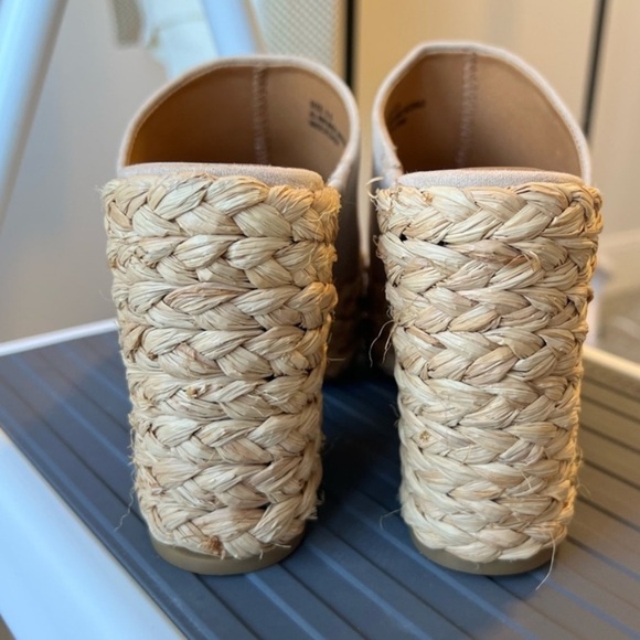 Lulus Ervyn Raffia platform block heels size 6.5 - Picture 6 of 8